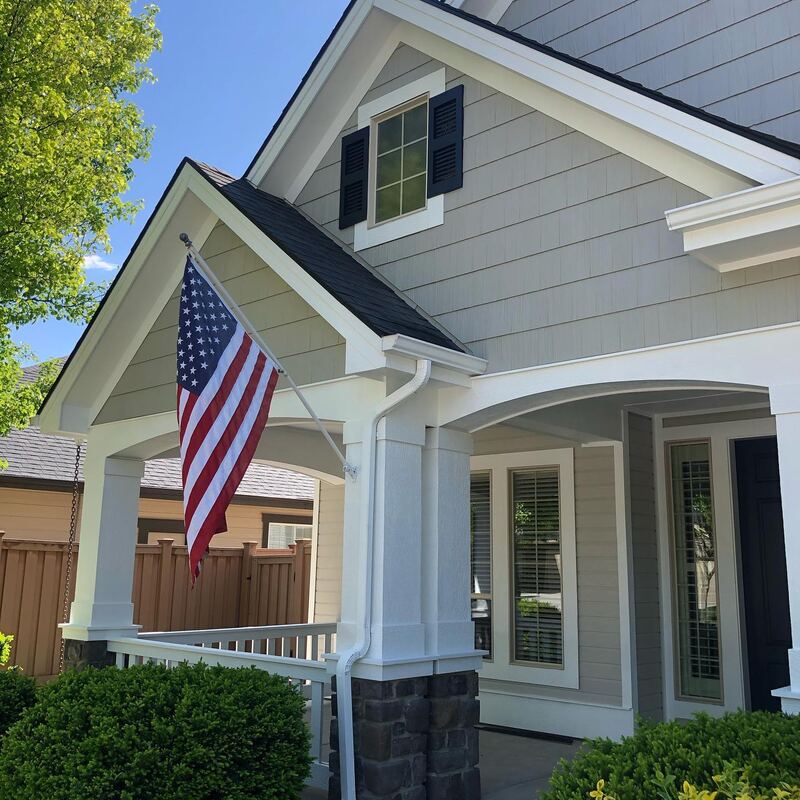 Exterior house painting - porch and gable detail