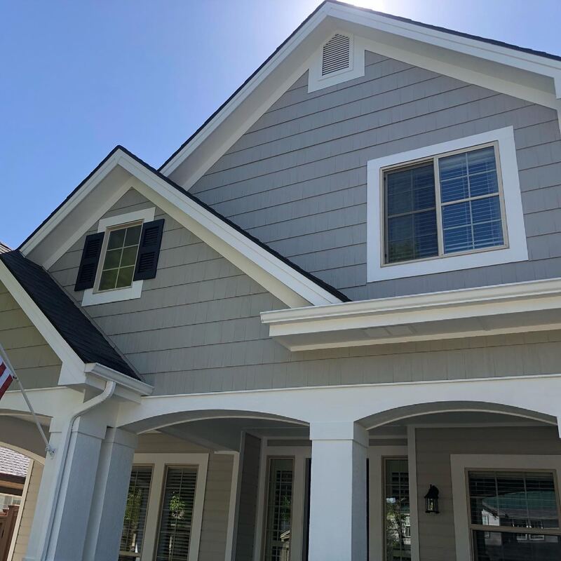 Exterior house painting - siding and trim detail